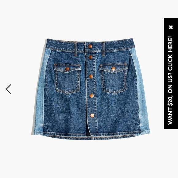 Madewell Stretch Denim Straight Mini Skirt: Pieced Edition - Picture 4 of 11